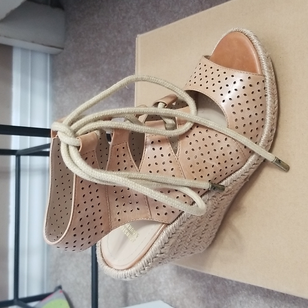 Johnston & Murphy leather wedge heels